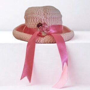 Charming Pink Crochet Infant Hat
